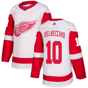Authentic Adidas Youth Alex Delvecchio Detroit Red Wings Away Jersey - White