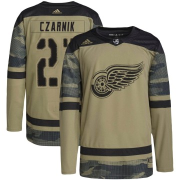 Authentic Adidas Youth Austin Czarnik Detroit Red Wings Military Appreciation Practice Jersey - Camo