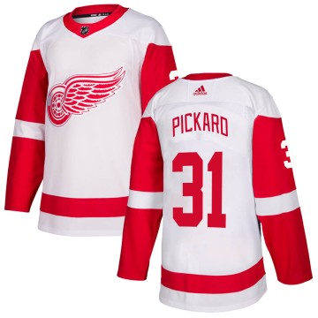 Authentic Adidas Youth Calvin Pickard Detroit Red Wings Jersey - White