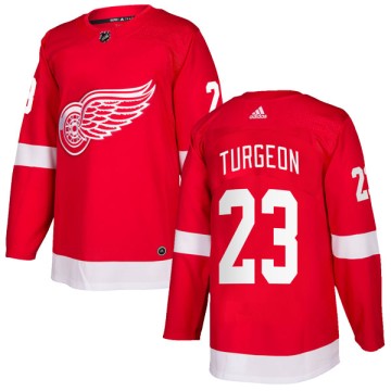 Authentic Adidas Youth Dominic Turgeon Detroit Red Wings Home Jersey - Red