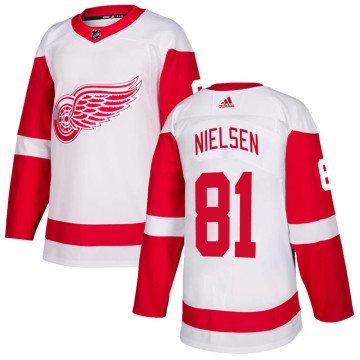 Authentic Adidas Youth Frans Nielsen Detroit Red Wings Jersey - White