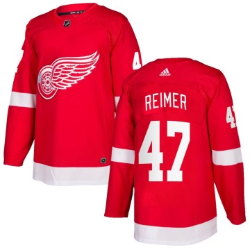 Authentic Adidas Youth James Reimer Detroit Red Wings Home Jersey - Red