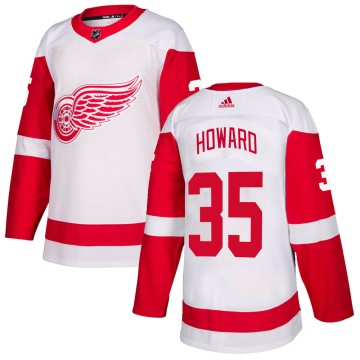 Authentic Adidas Youth Jimmy Howard Detroit Red Wings Jersey - White