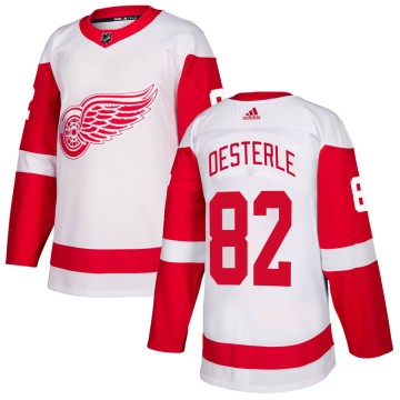 Authentic Adidas Youth Jordan Oesterle Detroit Red Wings Jersey - White