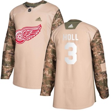 Authentic Adidas Youth Justin Holl Detroit Red Wings Veterans Day Practice Jersey - Camo