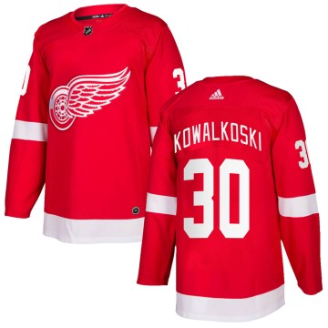 Authentic Adidas Youth Justin Kowalkoski Detroit Red Wings Home Jersey - Red