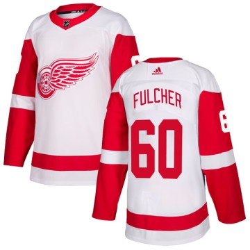 Authentic Adidas Youth Kaden Fulcher Detroit Red Wings Jersey - White