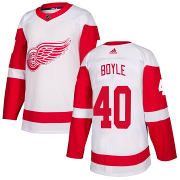 Authentic Adidas Youth Kevin Boyle Detroit Red Wings Jersey - White
