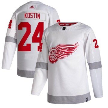 Authentic Adidas Youth Klim Kostin Detroit Red Wings 2020/21 Reverse Retro Jersey - White