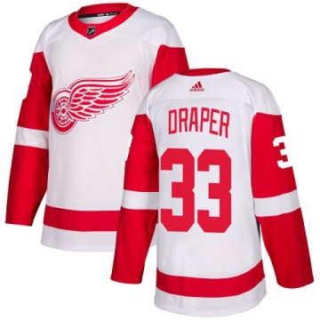 Authentic Adidas Youth Kris Draper Detroit Red Wings Away Jersey - White