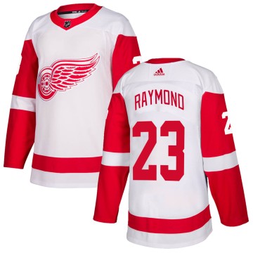 Authentic Adidas Youth Lucas Raymond Detroit Red Wings Jersey - White
