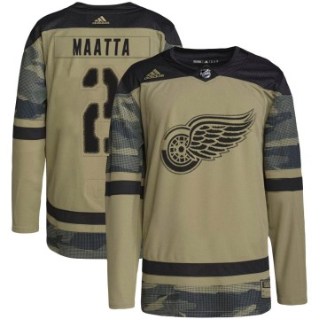 Authentic Adidas Youth Olli Maatta Detroit Red Wings Military Appreciation Practice Jersey - Camo