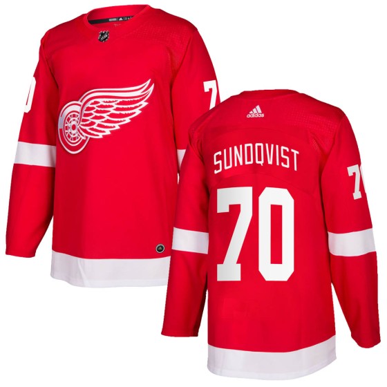 Authentic Adidas Youth Oskar Sundqvist Detroit Red Wings Home Jersey - Red