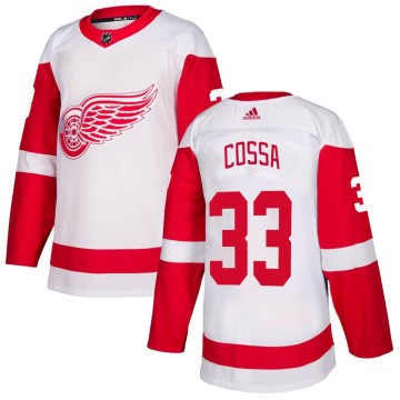 Authentic Adidas Youth Sebastian Cossa Detroit Red Wings Jersey - White