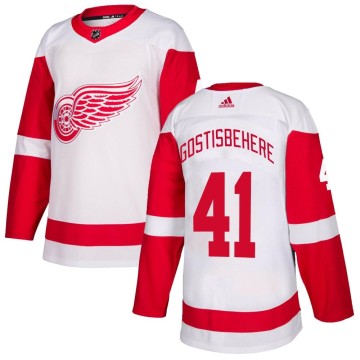 Authentic Adidas Youth Shayne Gostisbehere Detroit Red Wings Jersey - White