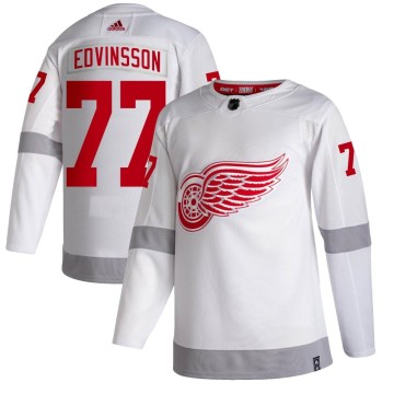 Authentic Adidas Youth Simon Edvinsson Detroit Red Wings 2020/21 Reverse Retro Jersey - White