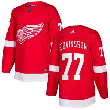 Authentic Adidas Youth Simon Edvinsson Detroit Red Wings Home Jersey - Red