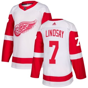 Authentic Adidas Youth Ted Lindsay Detroit Red Wings Away Jersey - White
