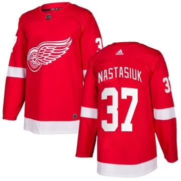 Authentic Adidas Youth Zach Nastasiuk Detroit Red Wings Home Jersey - Red