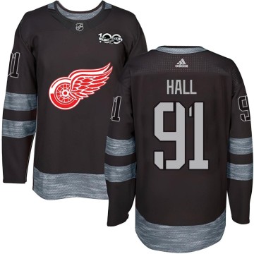 Authentic Men's Curtis Hall Detroit Red Wings 1917-2017 100th Anniversary Jersey - Black