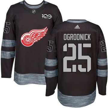 Authentic Men's John Ogrodnick Detroit Red Wings 1917-2017 100th Anniversary Jersey - Black
