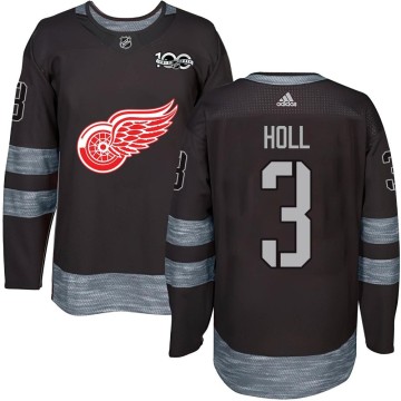 Authentic Men's Justin Holl Detroit Red Wings 1917-2017 100th Anniversary Jersey - Black