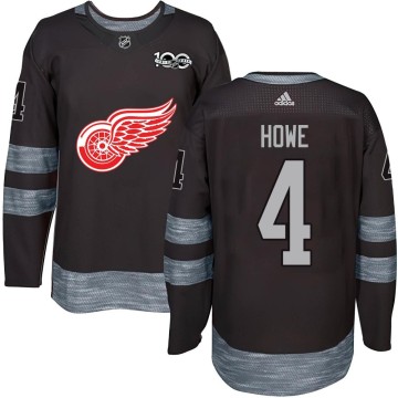 Authentic Men's Mark Howe Detroit Red Wings 1917-2017 100th Anniversary Jersey - Black