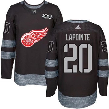 Authentic Men's Martin Lapointe Detroit Red Wings 1917-2017 100th Anniversary Jersey - Black