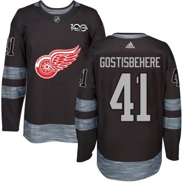 Authentic Men's Shayne Gostisbehere Detroit Red Wings 1917-2017 100th Anniversary Jersey - Black