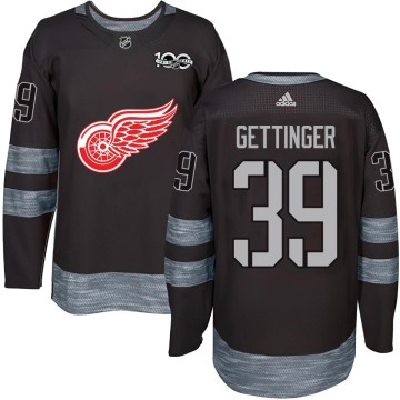 Authentic Men's Tim Gettinger Detroit Red Wings 1917-2017 100th Anniversary Jersey - Black
