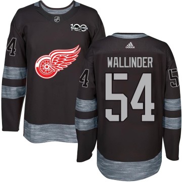 Authentic Men's William Wallinder Detroit Red Wings 1917-2017 100th Anniversary Jersey - Black