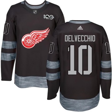 Authentic Youth Alex Delvecchio Detroit Red Wings 1917-2017 100th Anniversary Jersey - Black