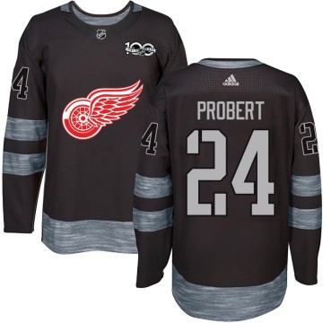Authentic Youth Bob Probert Detroit Red Wings 1917-2017 100th Anniversary Jersey - Black