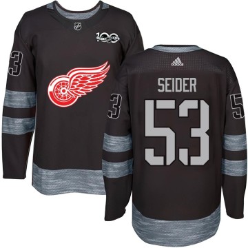 Authentic Youth Moritz Seider Detroit Red Wings 1917-2017 100th Anniversary Jersey - Black