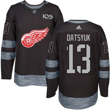 Authentic Youth Pavel Datsyuk Detroit Red Wings 1917-2017 100th Anniversary Jersey - Black