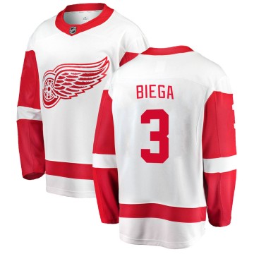 Breakaway Fanatics Branded Men's Alex Biega Detroit Red Wings Away Jersey - White