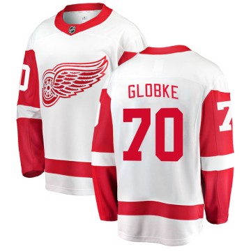 Breakaway Fanatics Branded Men's Alex Globke Detroit Red Wings Away Jersey - White