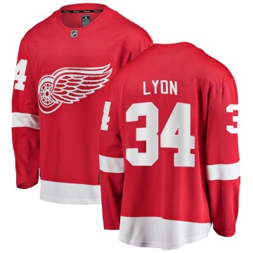 Breakaway Fanatics Branded Men's Alex Lyon Detroit Red Wings Home Jersey - Red