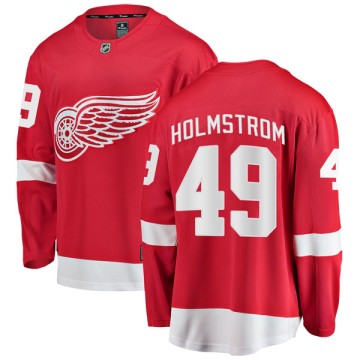 Breakaway Fanatics Branded Men's Axel Holmstrom Detroit Red Wings Home Jersey - Red