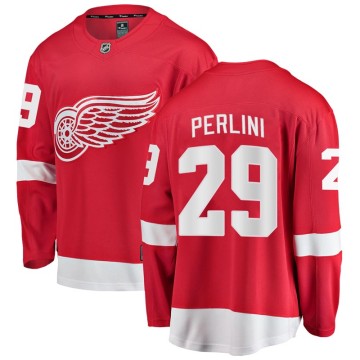 Breakaway Fanatics Branded Men's Brendan Perlini Detroit Red Wings Home Jersey - Red