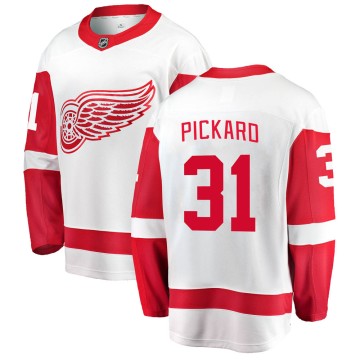Breakaway Fanatics Branded Men's Calvin Pickard Detroit Red Wings Away Jersey - White