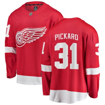 Breakaway Fanatics Branded Men's Calvin Pickard Detroit Red Wings Home Jersey - Red