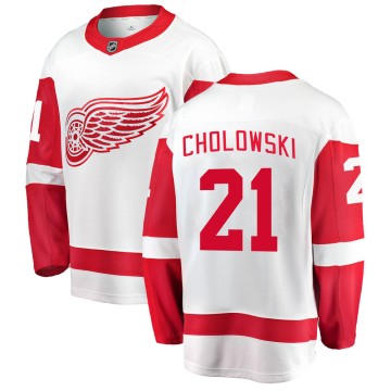 Breakaway Fanatics Branded Men's Dennis Cholowski Detroit Red Wings Away Jersey - White