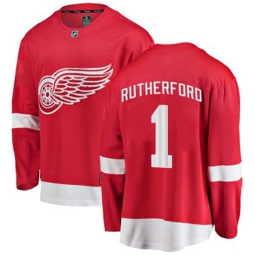 Breakaway Fanatics Branded Men's Jim Rutherford Detroit Red Wings Home Jersey - Red