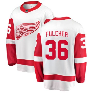 Breakaway Fanatics Branded Men's Kaden Fulcher Detroit Red Wings Away Jersey - White