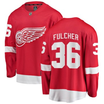 Breakaway Fanatics Branded Men's Kaden Fulcher Detroit Red Wings Home Jersey - Red