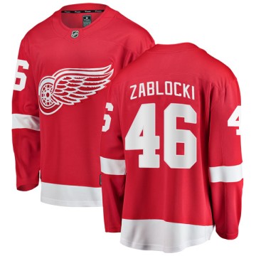 Breakaway Fanatics Branded Men's Lane Zablocki Detroit Red Wings Home Jersey - Red