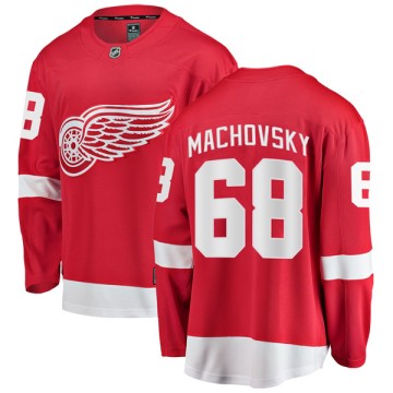Breakaway Fanatics Branded Men's Matej Machovsky Detroit Red Wings Home Jersey - Red