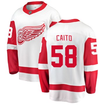 Breakaway Fanatics Branded Men's Matthew Caito Detroit Red Wings Away Jersey - White