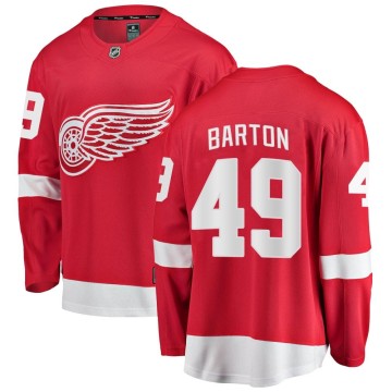 Breakaway Fanatics Branded Men's Seth Barton Detroit Red Wings Home Jersey - Red